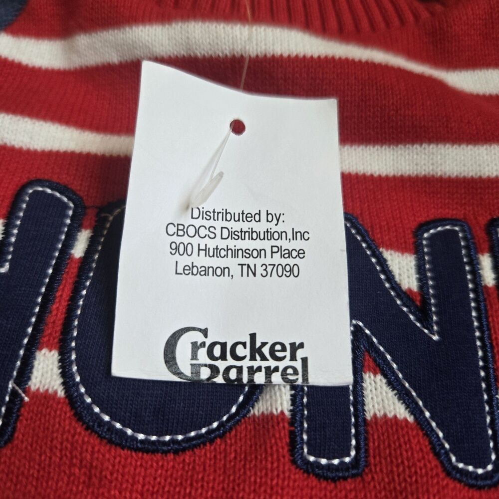 NWT Good Lad Baby Boy 12M Knit Sweater Romper Red Striped Hunk Cracker Barrel - Picture 7 of 10